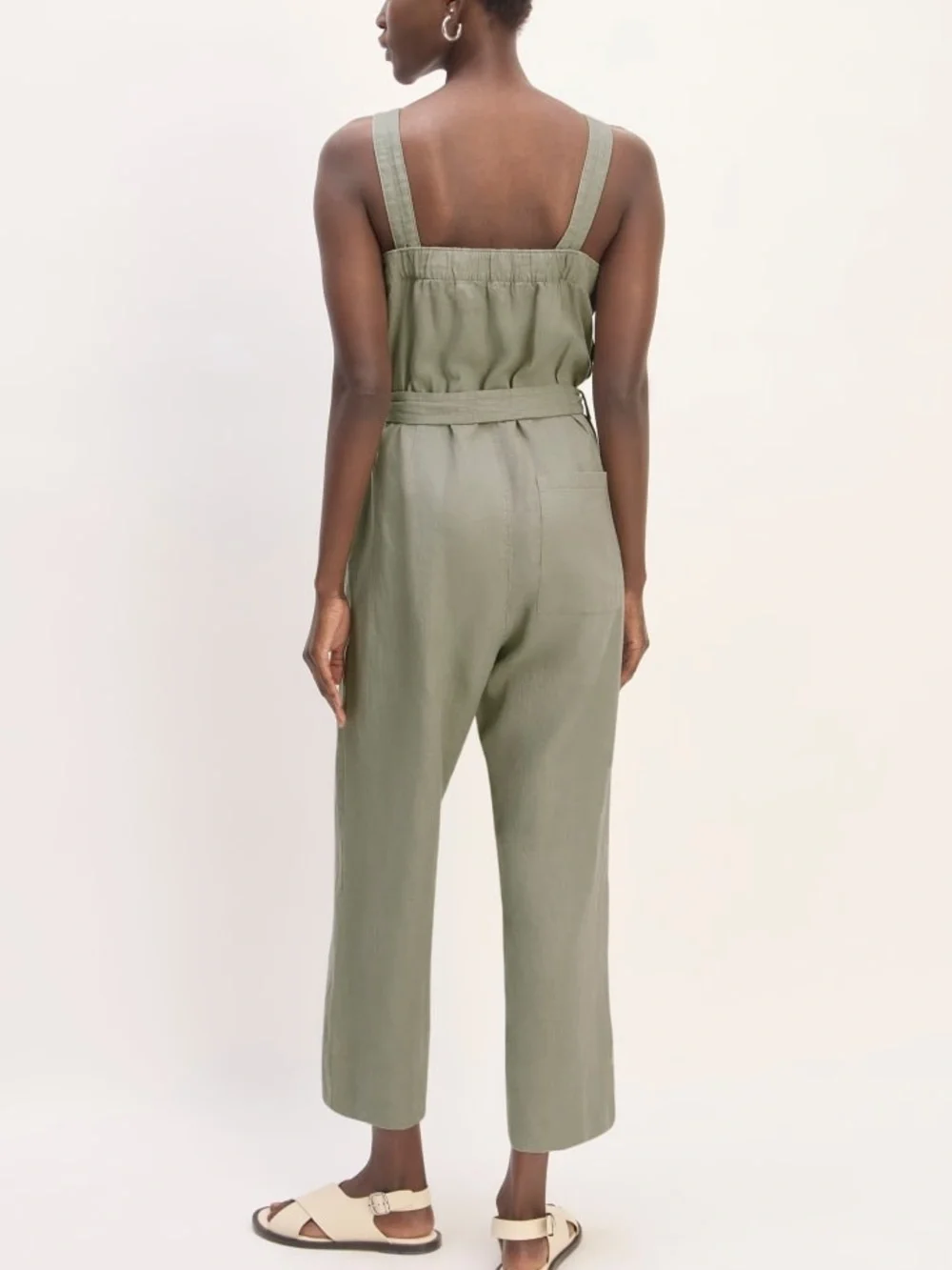 Everlane The Linen Side Button Jumpsuit, 100% European Flax Linen, Cottagecore